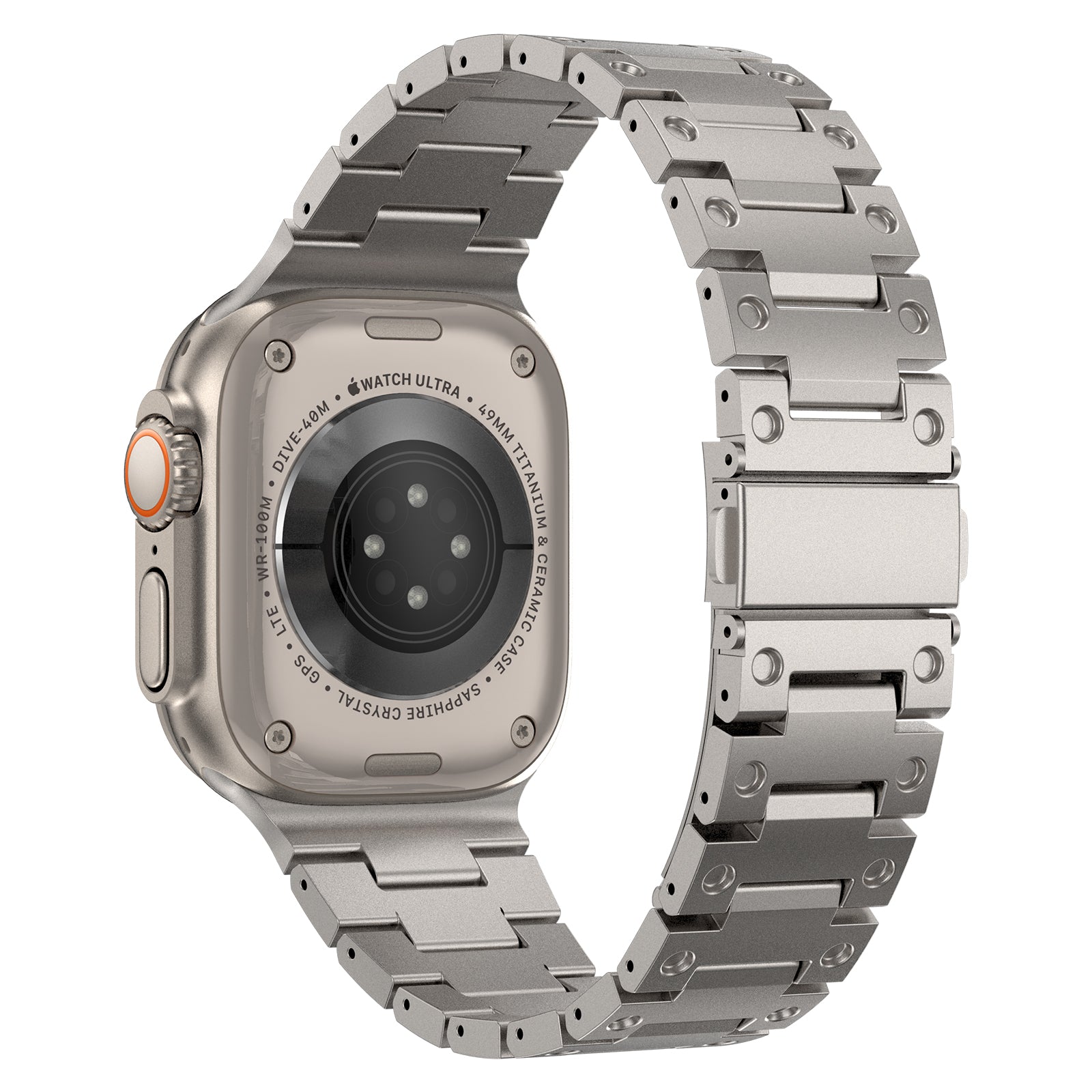 For Apple Watch Ultra 2 Ultra 49mm / Series 9 8 7 45mm / 6 5 4 SE (2022) SE (2023) SE 44mm / 3 2 1 42mm Stainless Steel Watch Strap - Titanium For Apple Watch Ultra 2 Ultra 49mm / Series 9 8 7 45mm / 6 5 4 SE (2022) SE (2023) SE 44mm / 3 2 1 42mm Stainless Steel Watch Strap - Titanium